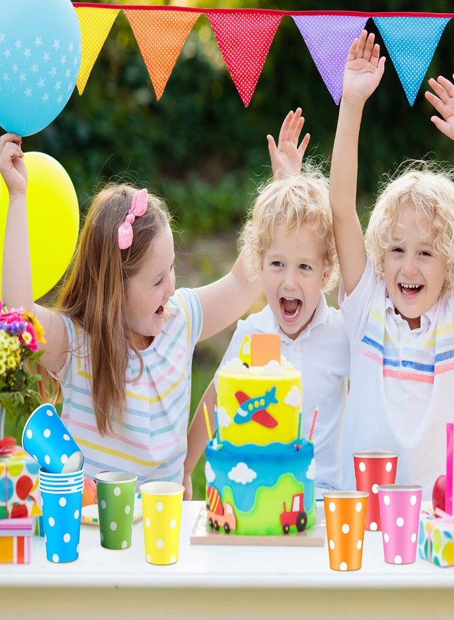 Hoolerry أكواب ورقية هوليري 240 عبوة سعة 9 أونص، أكواب قهوة ورقية ملونة قابلة للتخلص منها للمشروبات الساخنة أو الباردة، أكواب بنقاط للشوكولاتة والكوكو وكوب الحلوى لعيد الميلاد وحفلات الزفاف والفعاليات - Image 4