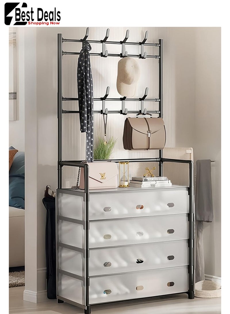 افضل العروض غرفة نوم ، ممر ، مكتب ، باب المدخل ، رف قبعة الأحذية ، معطف قصير يمكن تعليقه ، مع 8 السنانير ، 5 طبقة الغبار واقية رف الأحذية ، رف الأحذية بسيطة ، متعددة الطبقات التجمع ، الغبار واقية تخزين الرف - Image 1