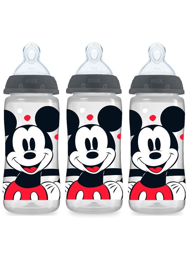 NUK Smooth Flow Anti Colic Disney Baby Bottle, Mickey Mouse, 10 oz, 3 Pack - Image 1