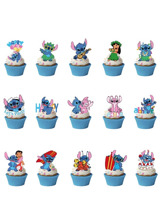 HIHILOOK 16 Stitch-themed birthday cake toppers, cake decorations, birthday party supplies - Image 3