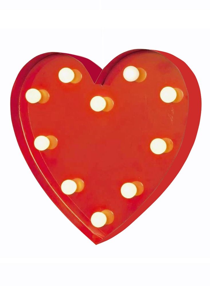 سلة قلب مع إضاءة ليد مصنوع من المعدن للديكد 30 سم - Image 1