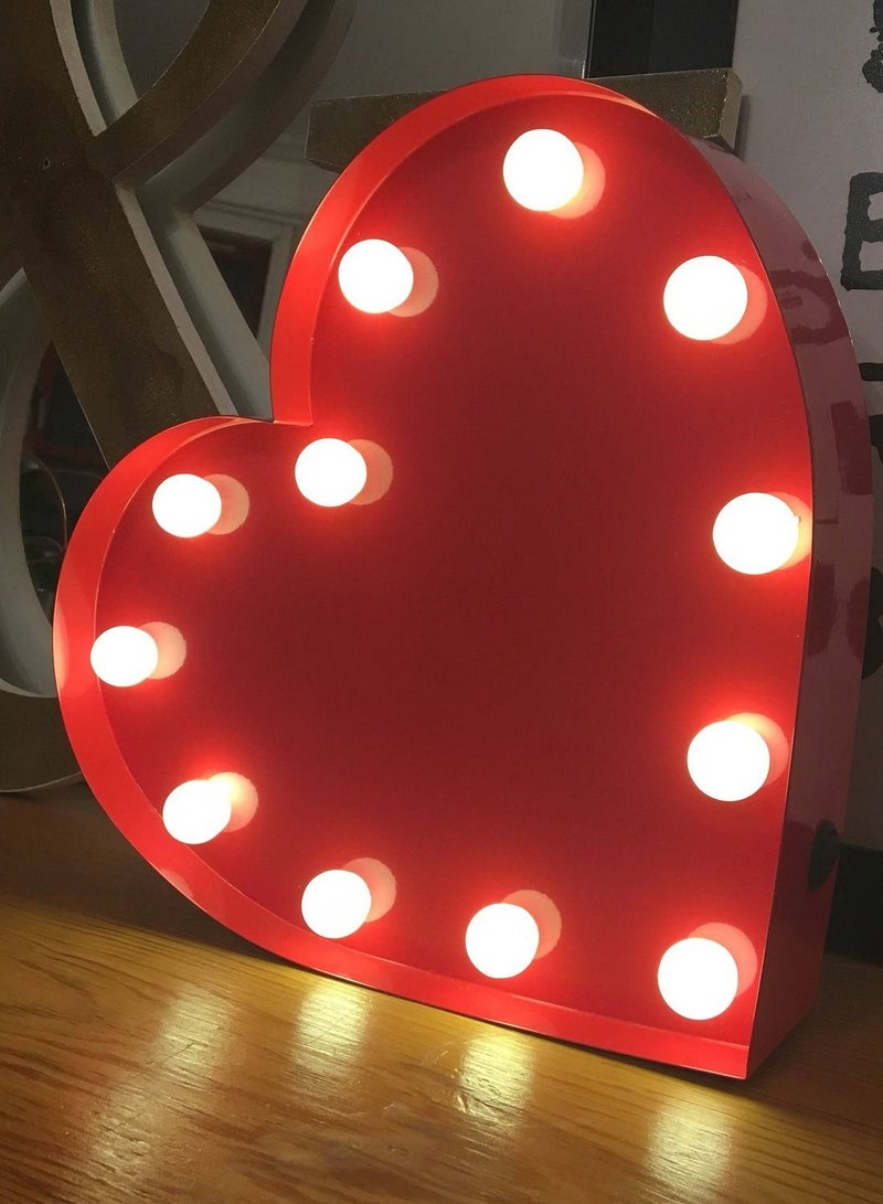 سلة قلب مع إضاءة ليد مصنوع من المعدن للديكد 30 سم - Image 2