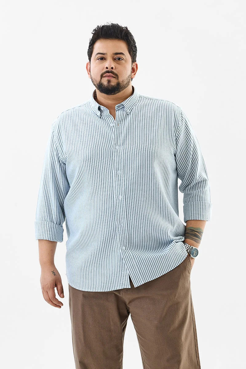 SNITCH 100% Cotton Stripes Plus Size Shirt