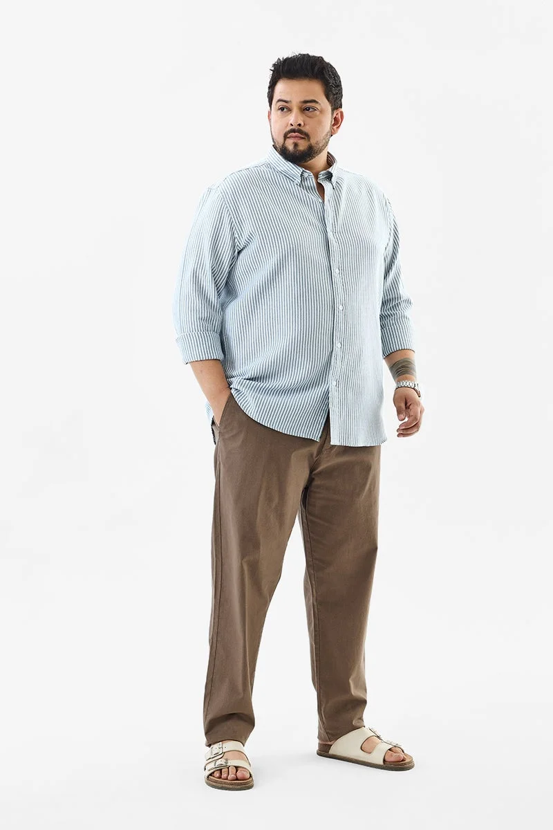 SNITCH 100% Cotton Stripes Plus Size Shirt