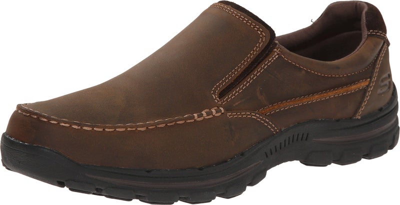 Skechers Men's Braver-Rayland Slip-On Loafer, Dark Brown Leather, 9.5 2E US - Image 1