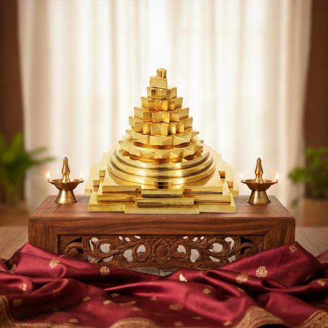 ARKAM Meru Yantra/Brass Meru Shri Yantram/Meru Shree Yantr/Pital Meru Yantra - Solid/ 3D Meru Shri Yantra (2x2 inches) - Image 5