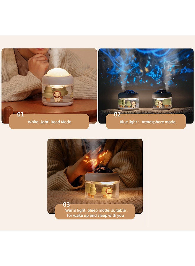 Humidifier Home Landscape Projection 35ML-55MLH Spray Volume 2000mAh 500ml Large Capacity Diver Modeling Water Tank Silent Starry Sky Atmosphere Light 360° Rotating  - Image 2