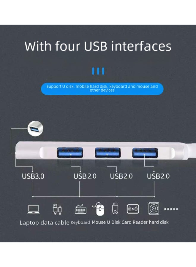Type-c Hub One-to-four Usb Splitter Aluminum Alloy Expansion Dock 4-port Usb Concentrator Digital Computer Accessories-Number Of Interfaces:C Gray Boxed  - Image 5