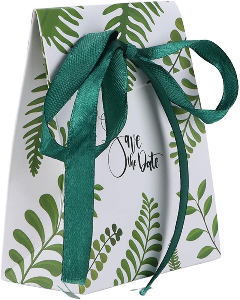Nurnesy 50Pcs Green Paper Favor Gift Boxes | Concise Elegant Style | Party Candy Bags for Wedding & Celebrations - Image 1