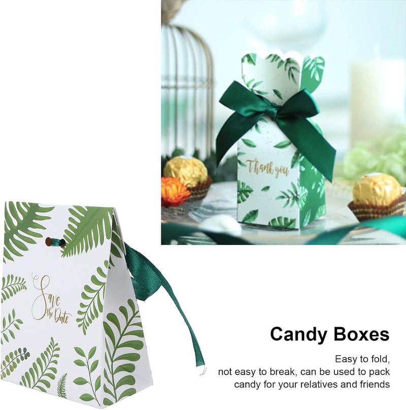 Nurnesy 50Pcs Green Paper Favor Gift Boxes | Concise Elegant Style | Party Candy Bags for Wedding & Celebrations - Image 5