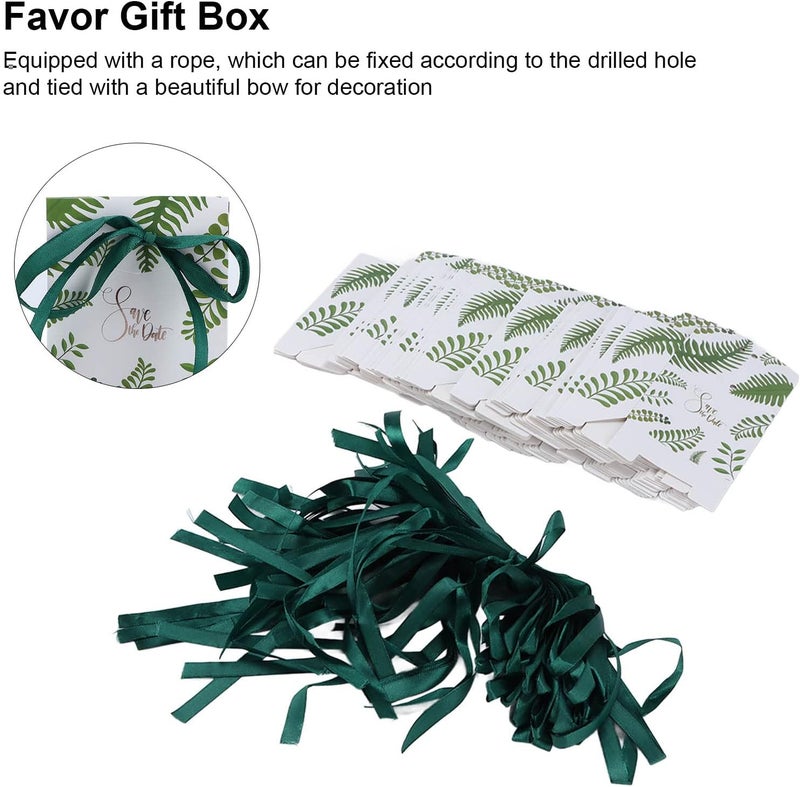 Nurnesy 50Pcs Green Paper Favor Gift Boxes | Concise Elegant Style | Party Candy Bags for Wedding & Celebrations - Image 4