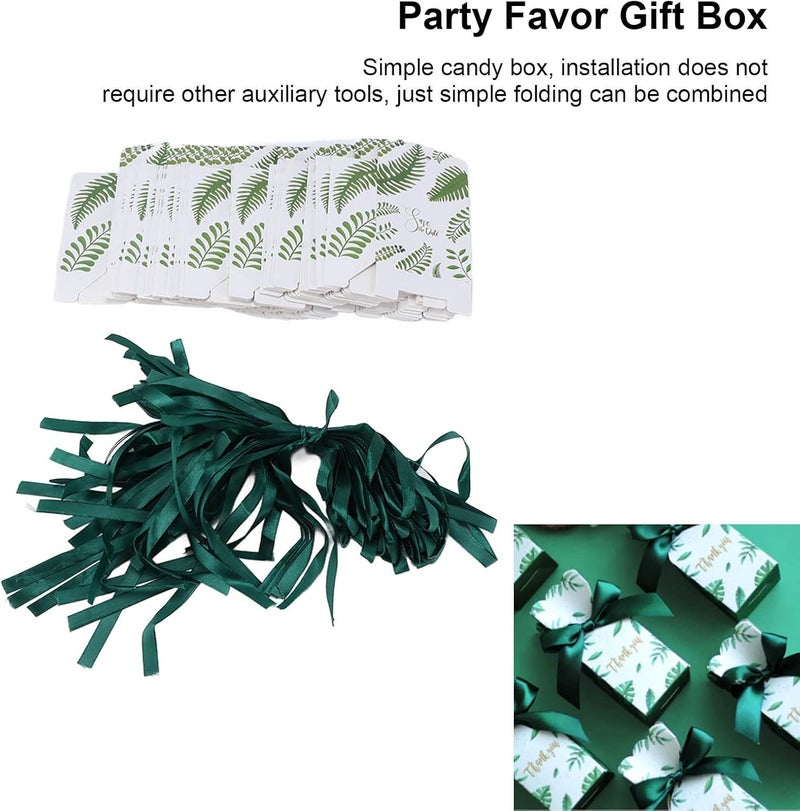 Nurnesy 50Pcs Green Paper Favor Gift Boxes | Concise Elegant Style | Party Candy Bags for Wedding & Celebrations - Image 3