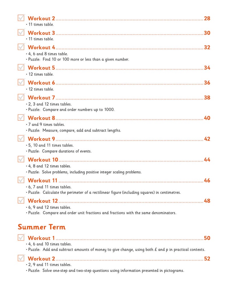 Ks2 Maths Times Tables 10Minute Weekly Workouts Year 4 - Image 3