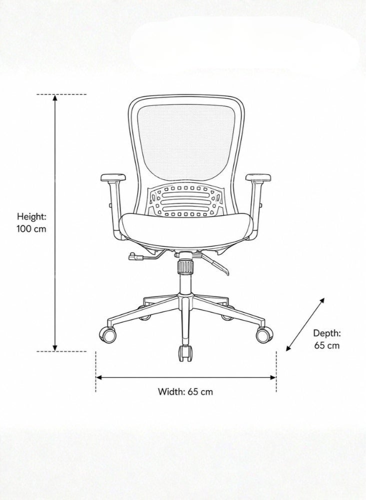 KARNAK Tango Medium Back Office Chair - Black - Image 2