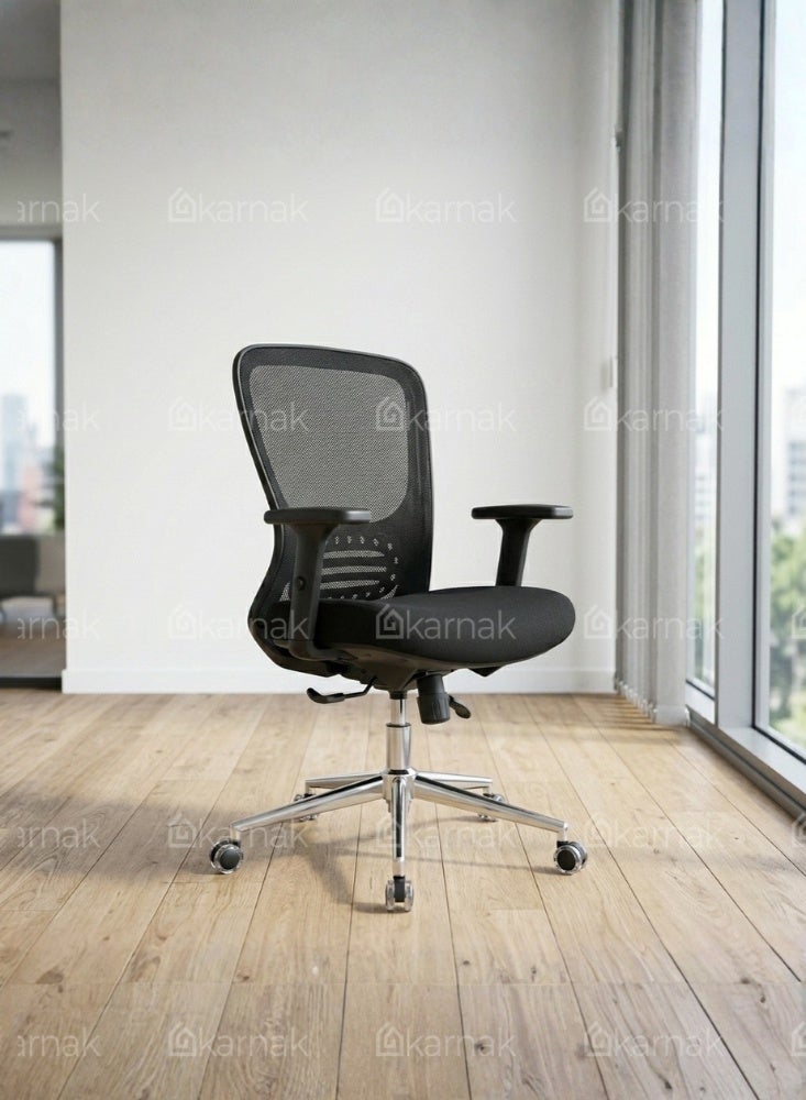 KARNAK Tango Medium Back Office Chair - Black - Image 4
