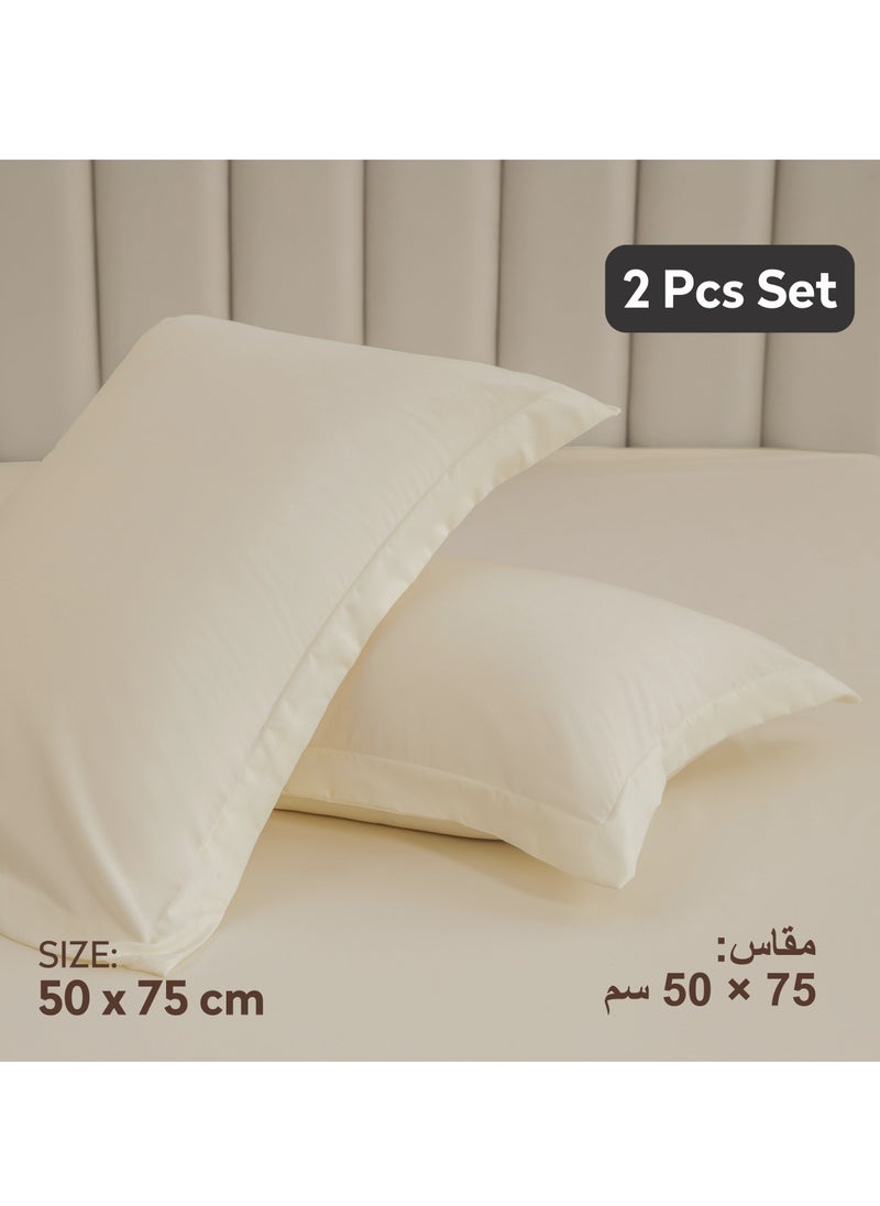 Donetella Microfiber Pillowcases 2-Pcs Soft Pillow Cover (50 x 75 CM) With Envelope Closure (Without Pillow Insert), Pastel Grey  - Image 2