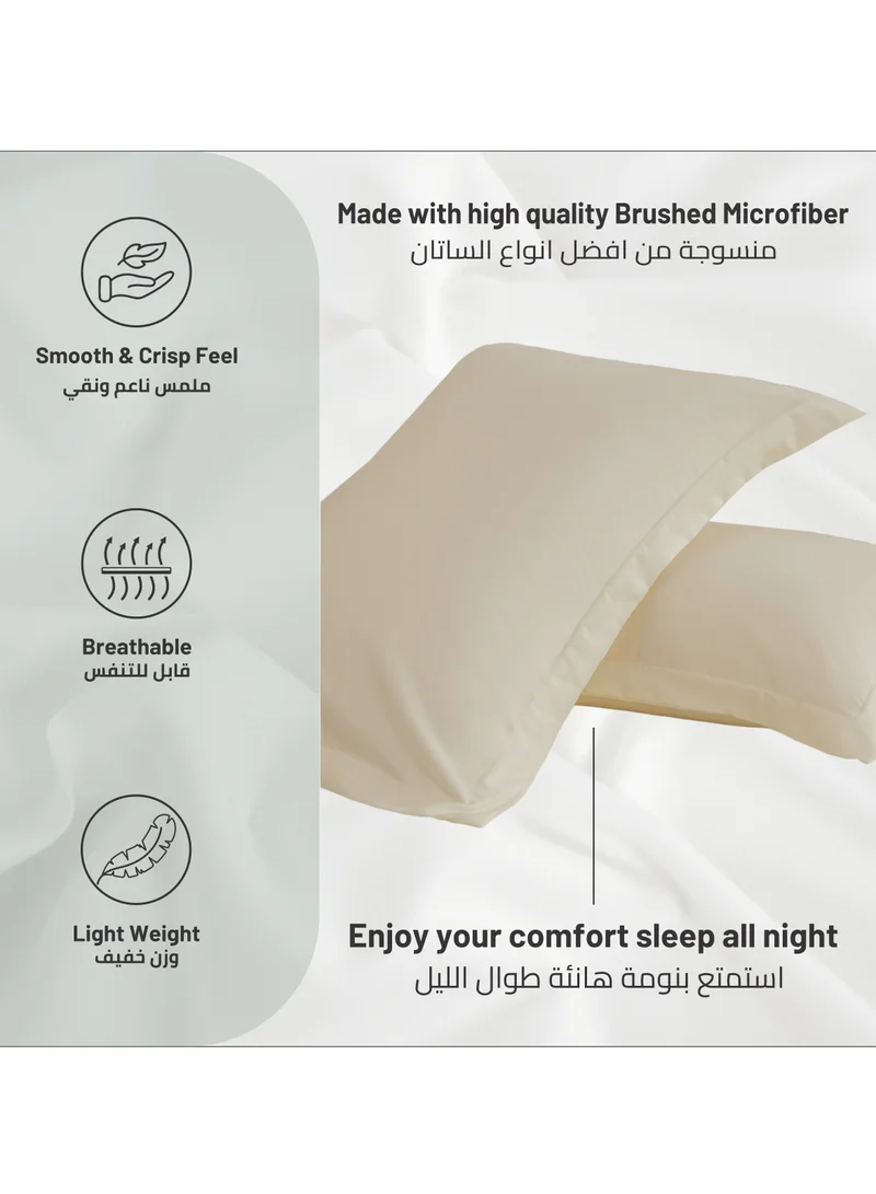 Donetella Microfiber Pillowcases 2-Pcs Soft Pillow Cover (50 x 75 CM) With Envelope Closure (Without Pillow Insert), Pastel Grey