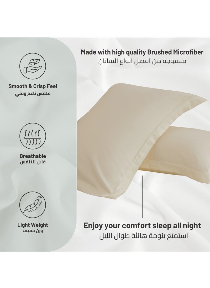 Donetella Microfiber Pillowcases 2-Pcs Soft Pillow Cover (50 x 75 CM) With Envelope Closure (Without Pillow Insert), Pastel Grey  - Image 5