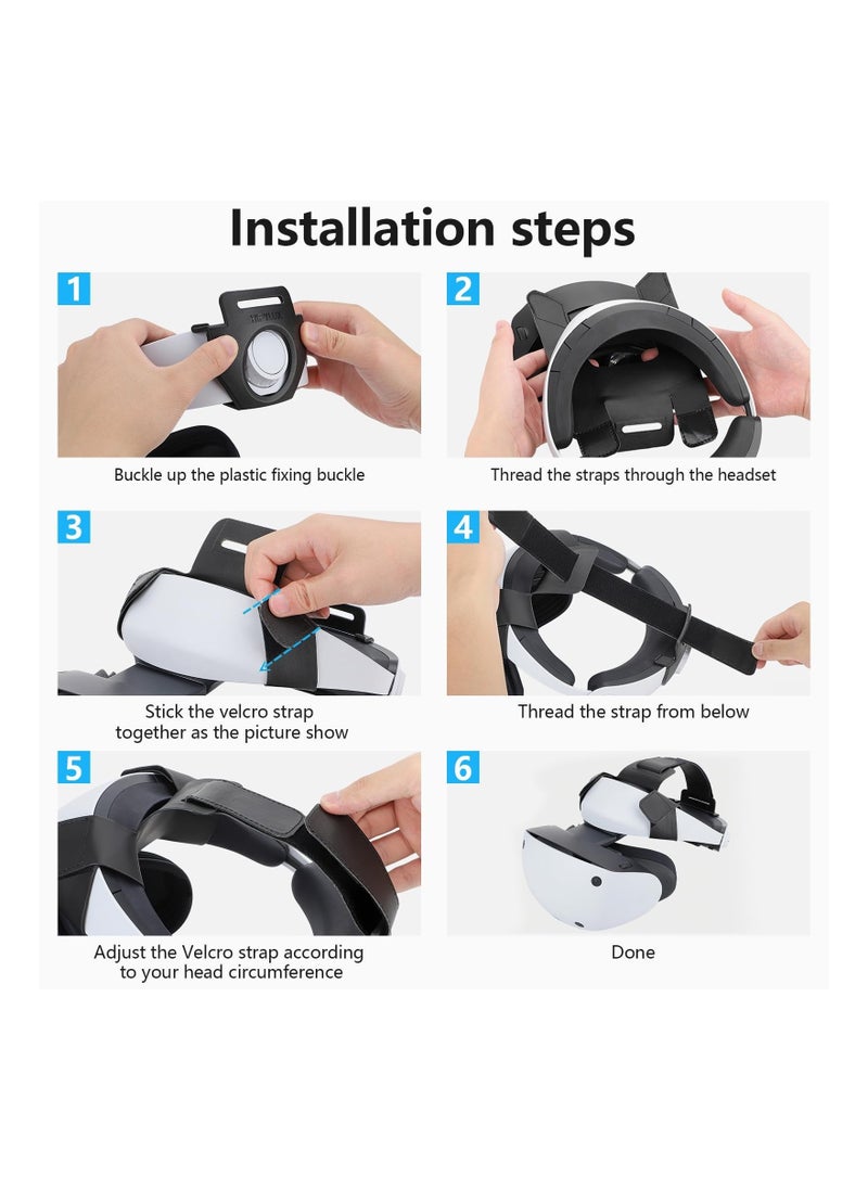 Adjustable Head Strap for PS5 VR2, Customizable Headband PSVR 2 Strap Accessories Custom Fit Headband Playstation Virtual Reality 2 Adjustable Strap Compatible with PS5 VR2 -Adjustable