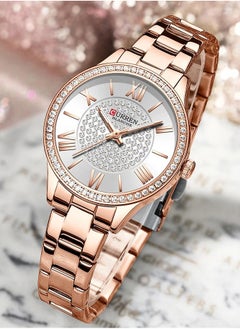 CURREN CURREN 9084 Luxury Brand Watches for Women with Stainless Steel Band Fashion Rhinestones Ladies Wristwatch with Luminous (With Box Free)  - Image 1