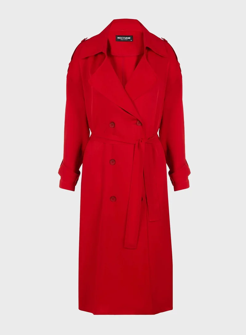 Nocturne Belted Double Breasted Trench Coat