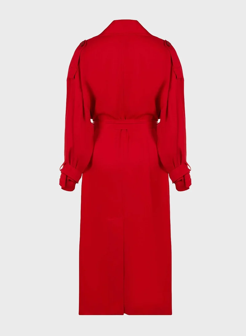 Nocturne Belted Double Breasted Trench Coat
