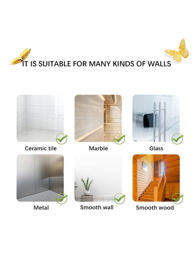 3D Butterfly Wall Decor - 48 Pcs, 4 Styles, 3 Sizes, Gold Butterfly Decorations for Birthday & Party Celebrations, Removable Stickers - Image 2