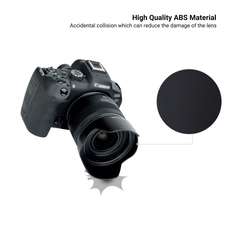 JJC Lens Hood for Canon RF 24mm F1.8 Macro is STM,EF 24mm 2.8 is USM and EF 28mm 2.8 is USM Lens,Reversible Lens Shade Replace Canon EW-65B Lens Hood, Compatible with 52mm 58mm Filters and Lens Cap - Image 5