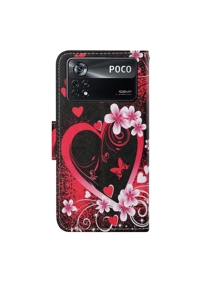 erorex Case For Xiaomi Poco X4 Pro 5G Colored Drawing Pattern Flip Leather Phone Case - Image 3