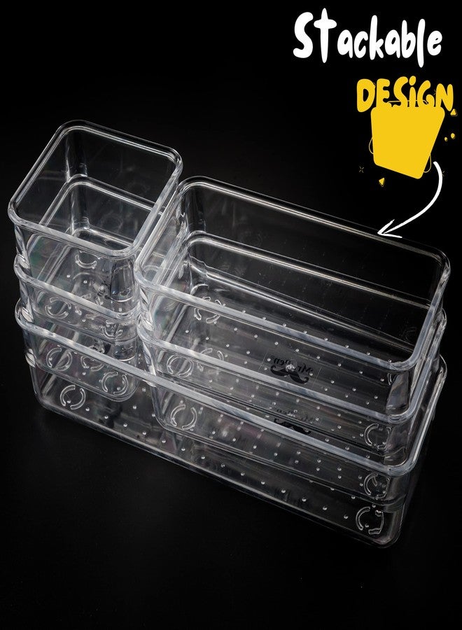 Mr. Pen- Drawer Organizers Set, 5 pcs, Clear Plastic Makeup Drawer Organizer, containers for Organizing, Desk Vanity Organizer, Bathroom Drawer Organizers - Image 4