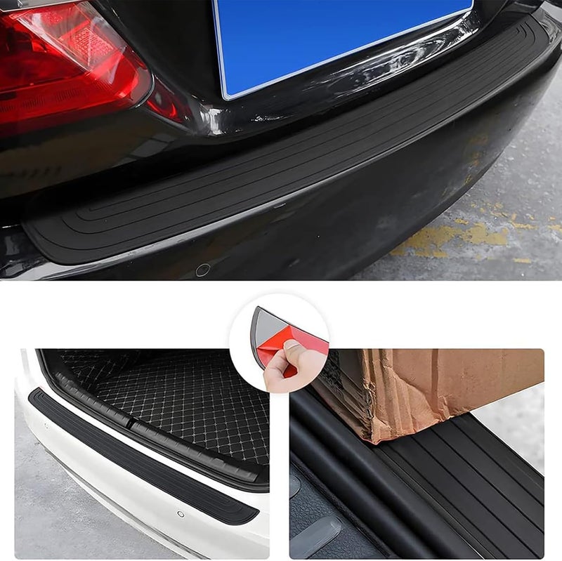 Car Rear Bumper Protector for Benz ML Class 2005-2011, Trimmable Anti-Scratch Guard, Heavy Duty Rubber Non-Slip Trunk Lip Protection Strip,104cm*9cm-Red - Image 3