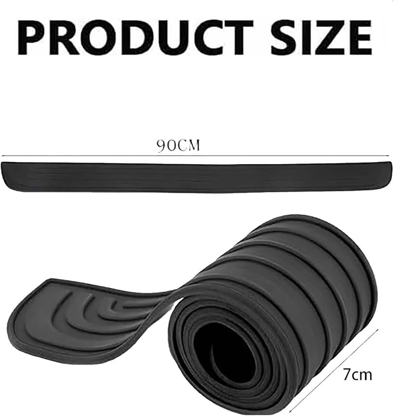 Car Rear Bumper Protector for Benz ML Class 2005-2011, Trimmable Anti-Scratch Guard, Heavy Duty Rubber Non-Slip Trunk Lip Protection Strip,104cm*9cm-Red - Image 4