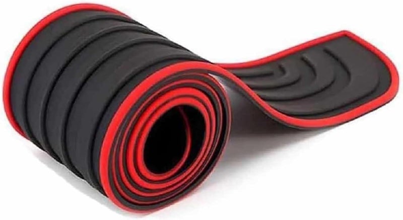 Car Rear Bumper Protector for Benz ML Class 2005-2011, Trimmable Anti-Scratch Guard, Heavy Duty Rubber Non-Slip Trunk Lip Protection Strip,104cm*9cm-Red - Image 1