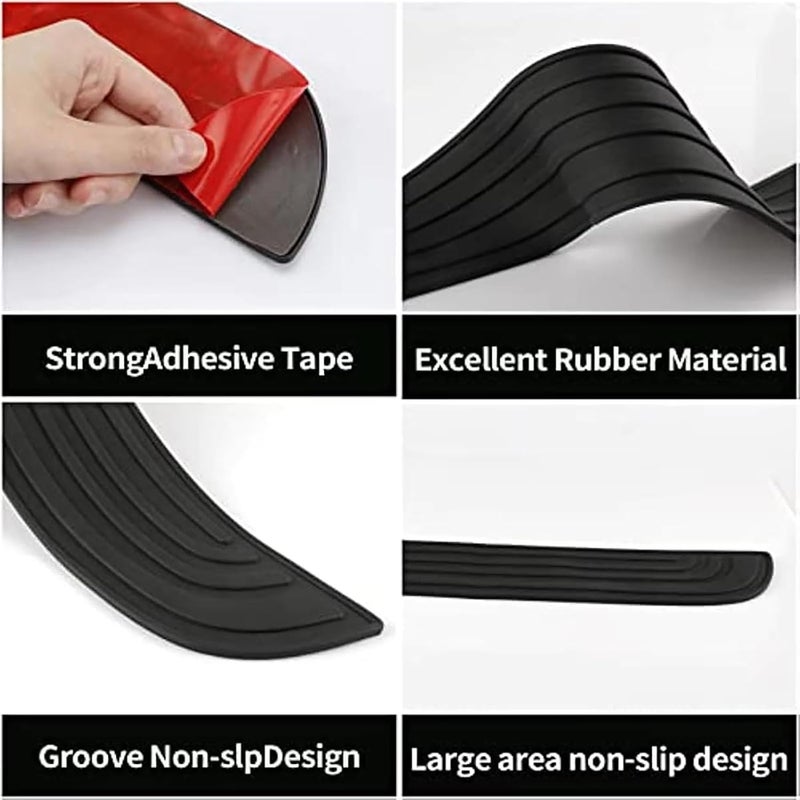 Car Rear Bumper Protector for Benz ML Class 2005-2011, Trimmable Anti-Scratch Guard, Heavy Duty Rubber Non-Slip Trunk Lip Protection Strip,104cm*9cm-Red - Image 5