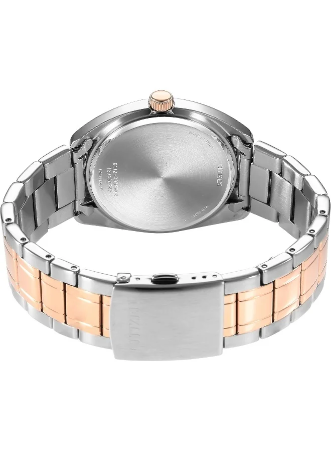 CITIZEN Men's Stainless Steel with Two-Tone Pink Gold Plating Strap Quartz Men Watch BI5104-57E - 41 mm