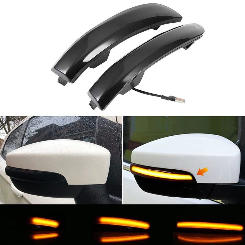 Jinfili Sequential Dynamic LED Turn Signal Light Side Mirror Marker Lamp accessories Compatible with Ford Escape Ecosport 2013-2018,2012-2018 Focus ST SE RS,C-Max 2013-2017 - Image 1