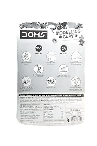 Doms Modelling Clay Blister Pack | Easily Kneadable Clay | Non Toxic & Safe For Childrens | Soft, Non-Drying, Hygienic & Non-Sticky | Ideal for School, Kids & Gifting Purpose | Set Of 24 Unique Shades - Image 2