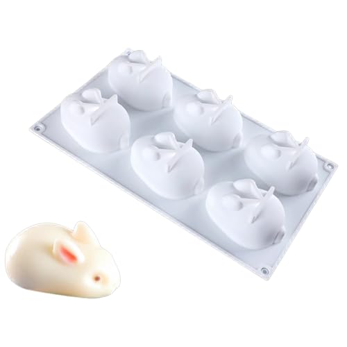 GARBODIY 3D Rabbit Silicone Mousse Molds Easter Bunny Cake Baking Mold for Cake Mousse, Jello, Pudding, Ice Cube Trays, DIY Soap, Candle, Lotion Bar & Plaster Molds(-40°F to 446°F) - Image 1