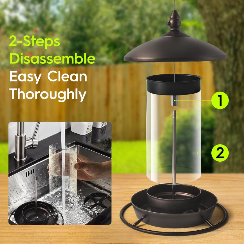 Youvip Metal Roof Bird Feeder for Outdoors - 360Â° Feeding Perch. Green - Image 3