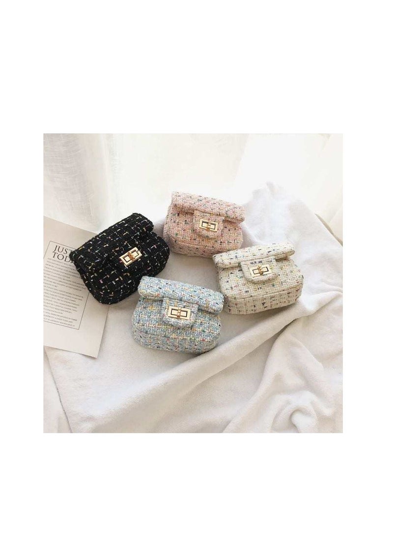 Lion Llama - Tweed mini crossbody white bag for girls - Image 1