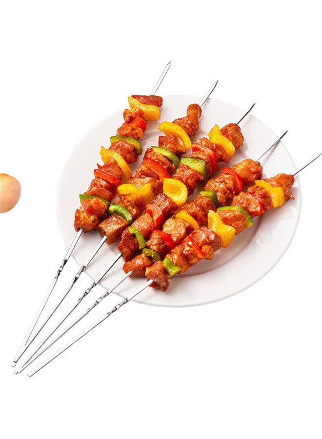 Suncojia Stainless Steel Barbecue Skewers, Flat Grilling Needles, Lamb Kebab Skewers, Kebab Sticks, Barbecue Accessories, 30 Pieces - Image 3