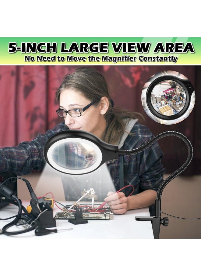 NZQXJXZ - 10X 30X Large Floor Magnifying Glass With Light And Stand,36 Led Flexible Gooseneck Floor Magnifying Lamp,Clip On Lighted Magnifiers For Reading,Sewing,Crafts,Painting,Diy,Close Work - Image 1