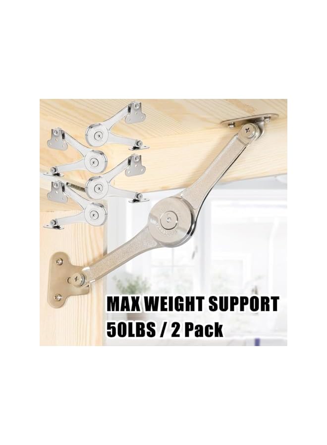 S-TOP Toy Box Hinges, 4 PCS Adjustable Soft Close Hinges with Lid Support, Heavy Duty Metal Lift Up Hinges, Compatible with Toy Box, Chest, Cabinet, Wardrobe, Closet Door Hardware - Image 2
