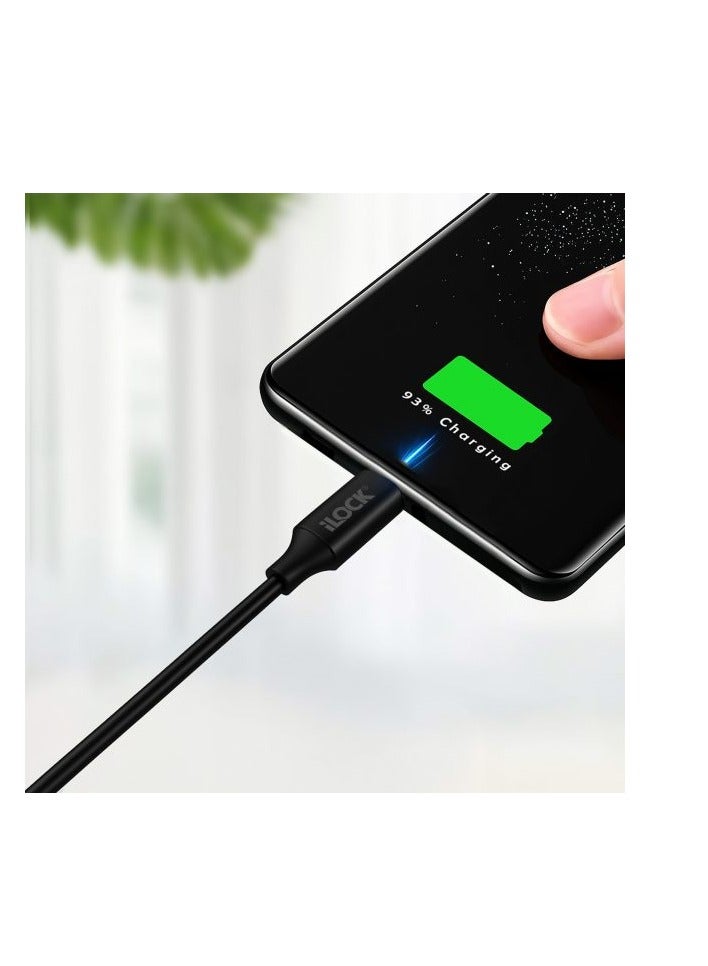ILOCK USB-A to Type-C Cable | Fast Charging & Data Sync Black - Image 3