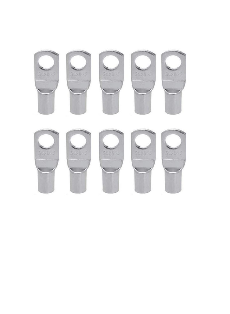 Copper Cable Lugs 10Pcs Set-Wire Terminals, Connector Cable lugs Ring Battery SC Terminals, for Marine, Solar, Automotive, Electric, Home Applications etc (Hole Size 8mm, Cable Size 16mm) - Image 1