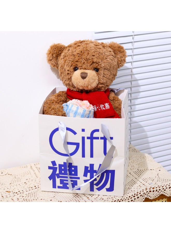 Teddy Bear Doll Hug Bear Plush Toy Bear Doll Bed Sleeping Doll Birthday Gift Girlfriend-Specification:55cm -Colour:Limited Edition + Gift Tote Bag + Blue Fragrance Bouquet - Image 1