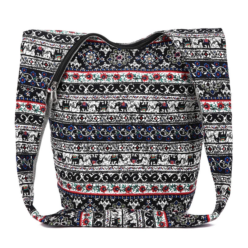 Coton Pose Women Shoulder Handbags Fashion canvas Hippie Crossbody Bags Bohemian Animal Prints Hobo Bags (multi) - Image 2