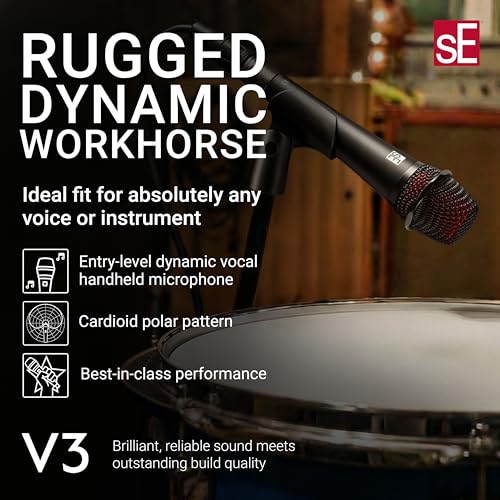 SE ELECTRONICS V3 Cardioid Dynamic Vocal Microphone - Image 2