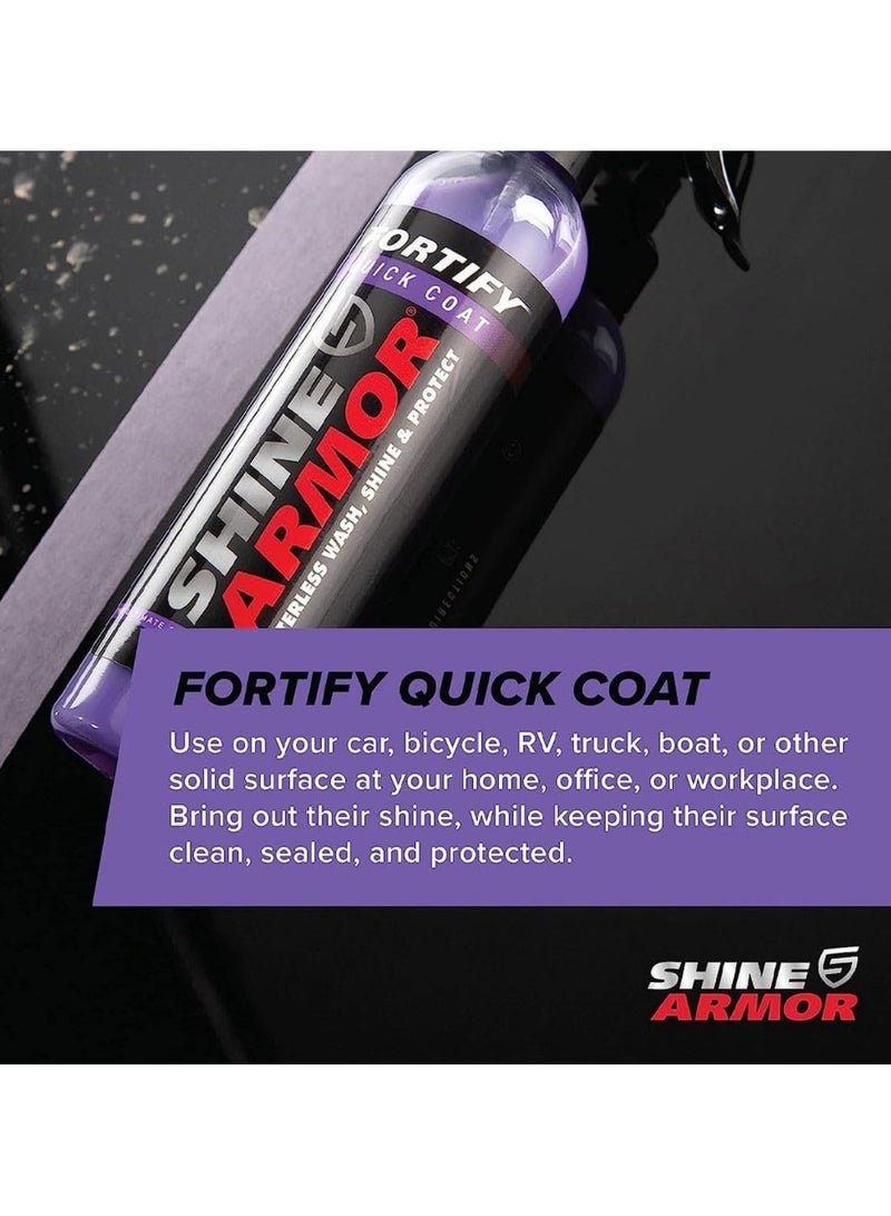 Shine Armor Ceramic Coating Brazilian Water-Based Palm Spray Wax High-Strength Hydrophobic Waterless Car Wash 236 ml (Microfiber Cloth Included) - Image 3