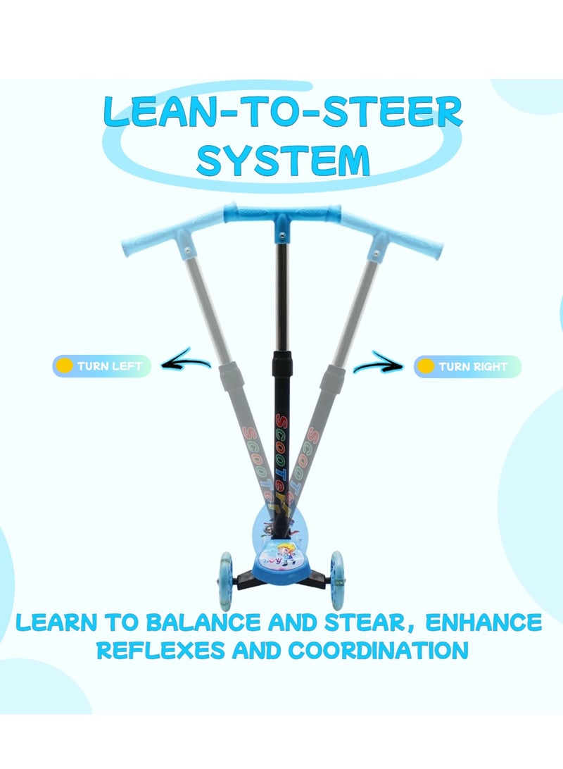 إيزي فيتشور سكوتر ركل سهل للأطفال من إيزي فيوتشر: تصميم قابل للطي، مقبض قابل لضبط الارتفاع، عجلات LED، خلفية وفرامل للأعمار من 3 إلى 8 سنوات - Image 4